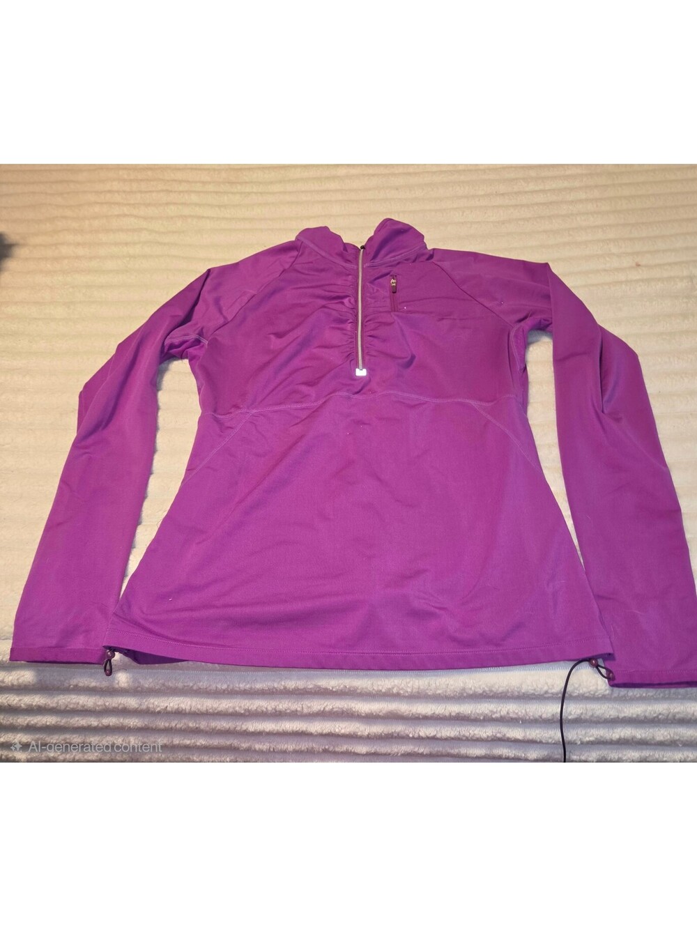 Athleta Purple Long Sleeve Pullover with Chest Zipper Pocket - Size L